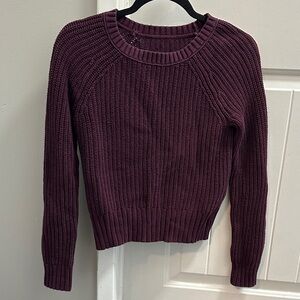 American Eagle Outfitters Maroon Ribbed Sweater